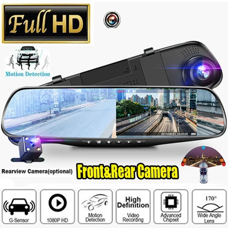 Car Rearview Mirror DVR 2.8/4.3inch Driving Recorders Wide Angel Automobile Dahscam Rearview Camera Car Electronics Accessories