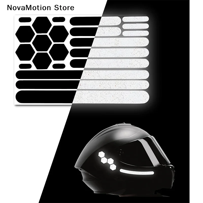 Motorcycle Reflective Stickers Helmets Invisible Black Reflective Strips Effective Reflective Tape For Bikes Motorcycles Helmets
