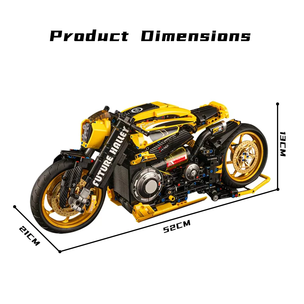 

1:5 Scale Technic Motorcycle Building Blocks 1981 PCS Motorbike Model Bricks Desk Decoration Assembly Toy Gift for Kids Adults