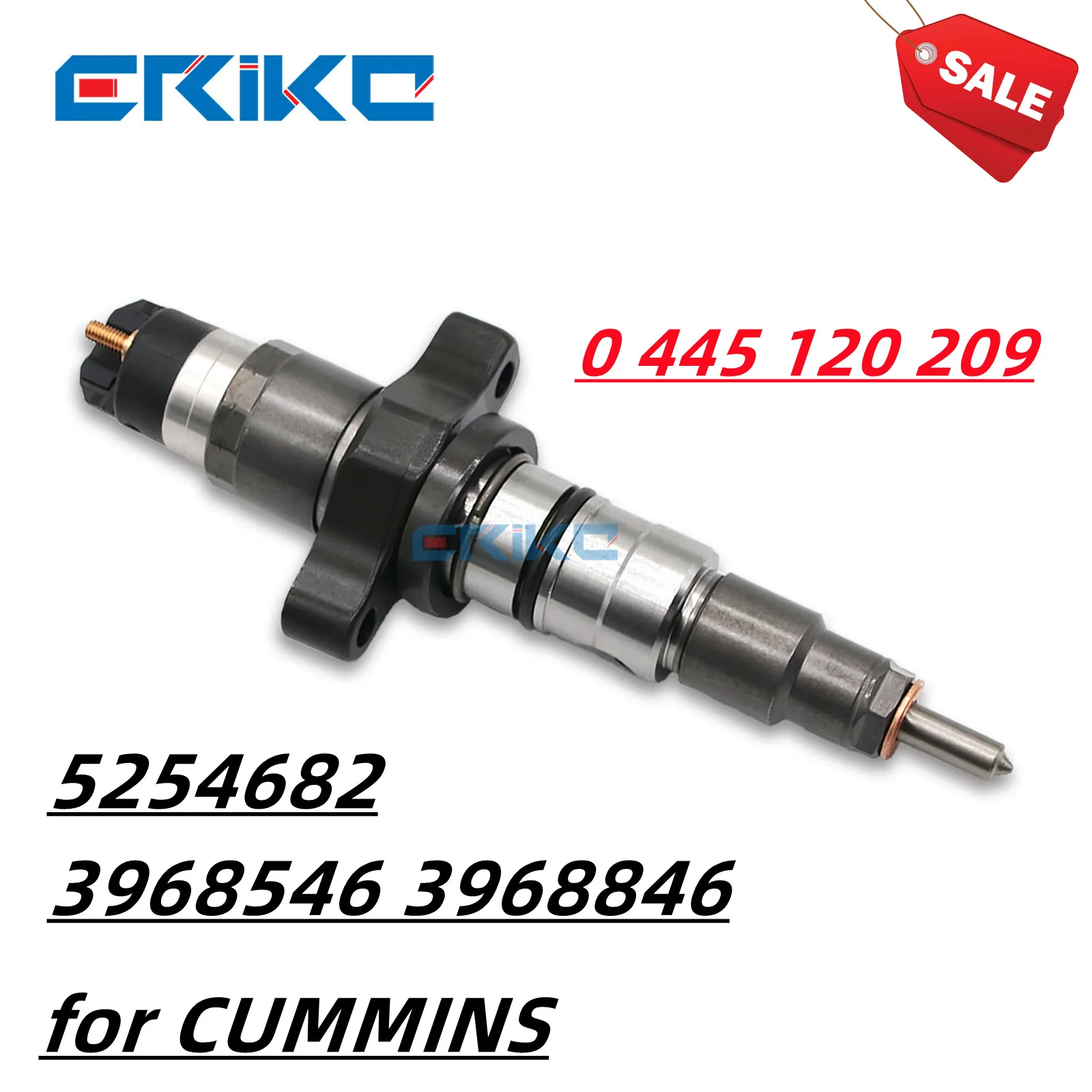 

ERIKC 0 445 120 209 Diesel Injector CUMMINS 0 445 120 209 5254682 3968546 3968846 for CUMMINS REPLACING PARTS NOZZLE: 0433172077