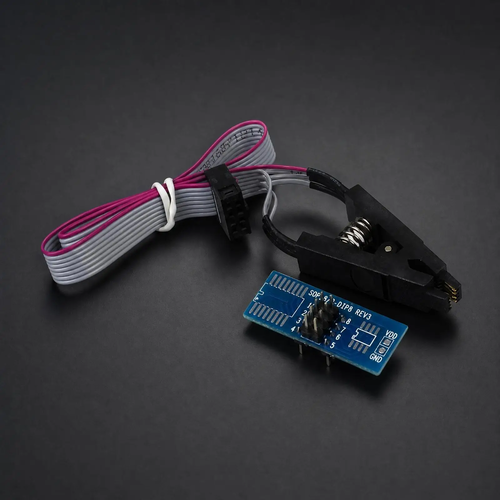 DIP8 Adapter Board with SOP8 Test Clip for in Circuit Programming and Data Writing for Electronics Repair