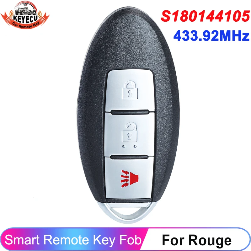 

KEYECU S180144105 3 Buttons For Nissan Rogue 2014 2015 2016 2017 2018 KR5S180144106 Smart Remote 433.92MHz 4A Chip Key Fob