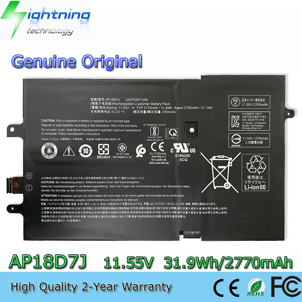 

New Original AP18D7J 11.55V 31.9Wh Genuine Battery for Acer Swift 7 2019 SF714-52T SF714-52T-71JW