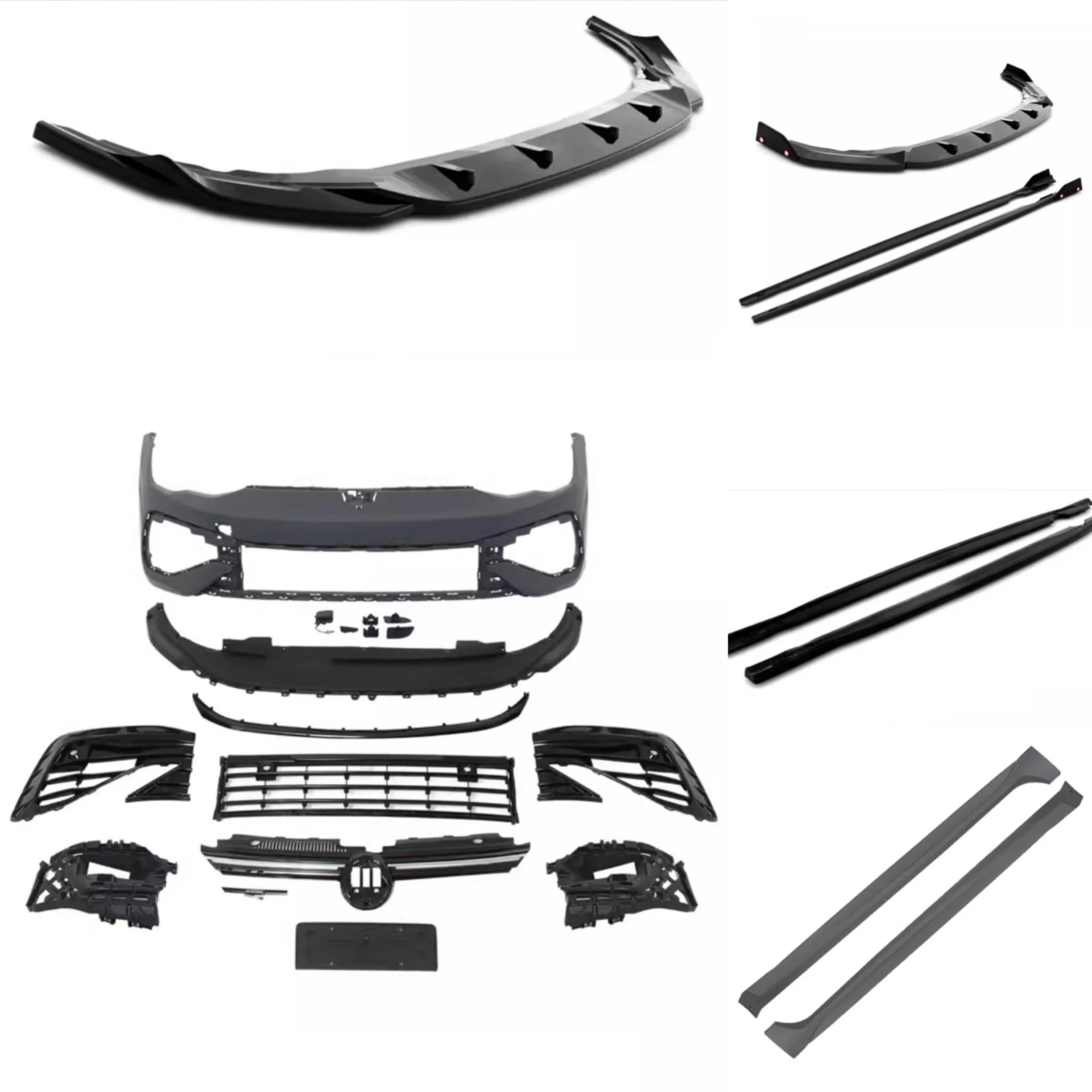 Front Bumper Assembly Grille Side Skirt Front Lip for Volkswagen vw Golf 8 8R Convert Rline Pro Body Kit Car Accessories