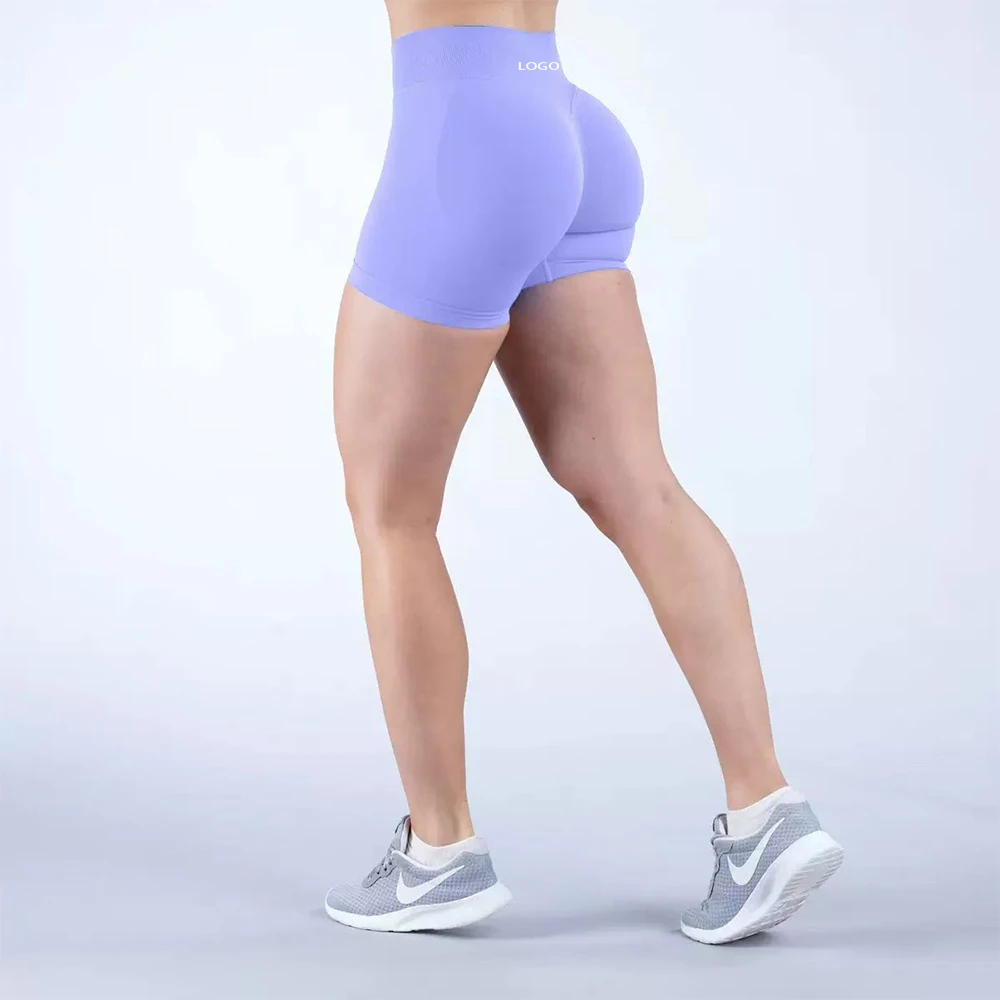 

Impact Shorts 4.5" Low Ribbed Waist Band Yoga Women Shorts Seamless Scrunch Workout Gym Hight Stretch Fitness Running Shorts Man