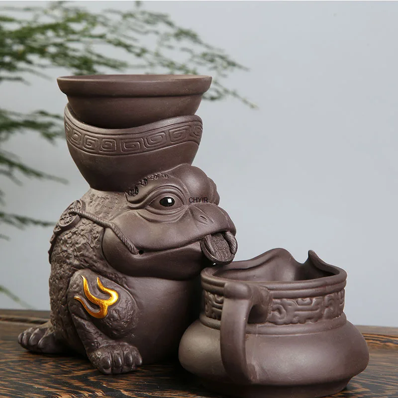 

Ceramic Lazy Tea Leaker Combination Jinchan Yuanbao Tea Filter Tea Filter Tea Filter Tea Set Accessories Filter Purple Clay Male
