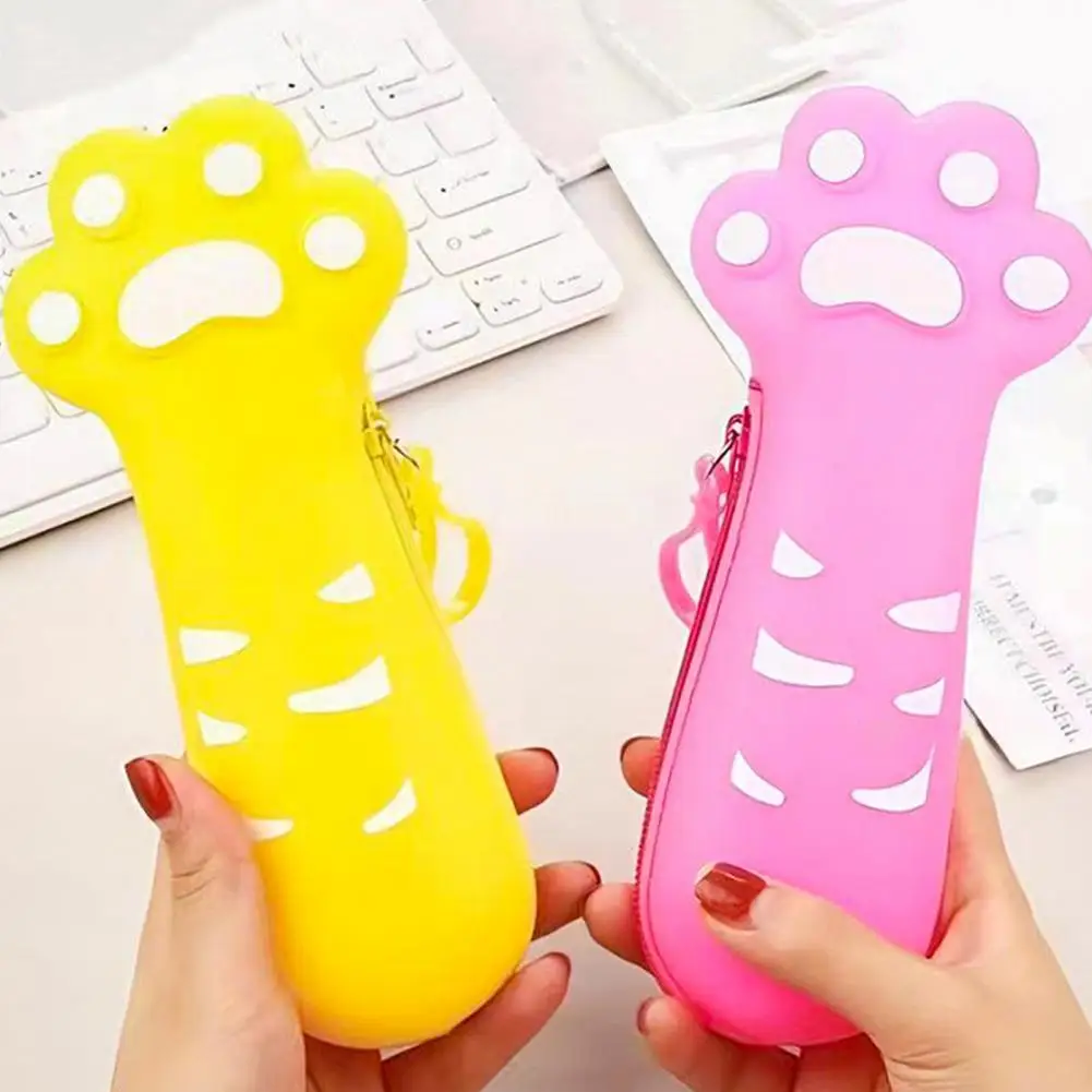 حقيبة قلم رصاص بمخلب قطة مع إغلاق بسحاب ، حامل قلم رصاص للطلاب ، مستلزمات العودة إلى المدرسة ، لطيفة