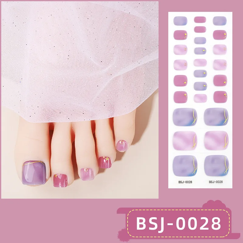 Enveloppes d'ongles en gel pour orteils, patch imperméable, longue durée, lampe UV semi-durcie, autocollants pour ongles Parker nécessaires, fournitures pour ongles, 26 bandes