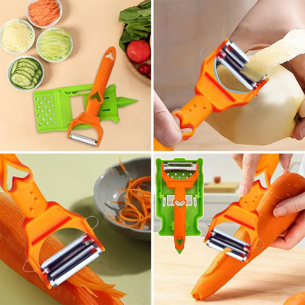 Fruit And Vegetable Peeler Multifuncional Doble Strips For Potato Orange With Juicer And Potato Zest Peeler P6S9