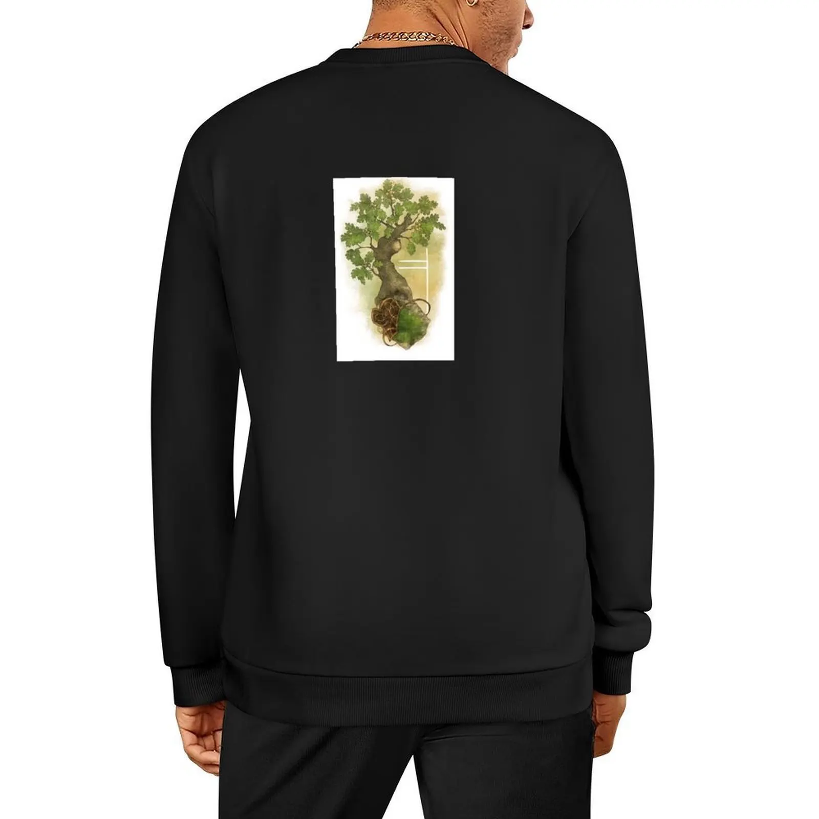 

OGHAM art - DAIR The Oak Tree Pullover tracksuits japanese style mens designer clothes autumn hooded sweatshirt for men