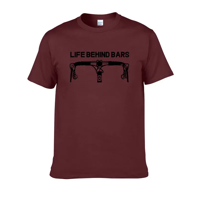 Summer tee Life Behind Bars Tees Funny Bicycle Sayings Triathlon Cycling Mountain Bike T Shirt Cotton Fashion Design Men T-Shirt