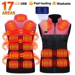 21 Areas Heating Vest Four Switch Control Men Heating Jacket USB Electric Heated Clothing Women Thermal Vest Warm Winter