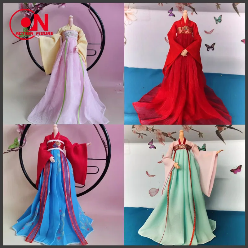 Stili diversi Soldato femminile in scala 1/6 in stile cinese stampato antico Hanfu adatto per bambola Action Figure da 12 pollici