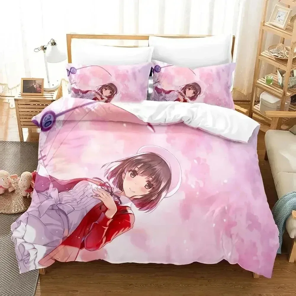 

Anime Saekano Megumi Kato Bedding Set 3D Printed Suitable for Bedroom Duvet Cover Set With Pillowcases Kids Home Textile