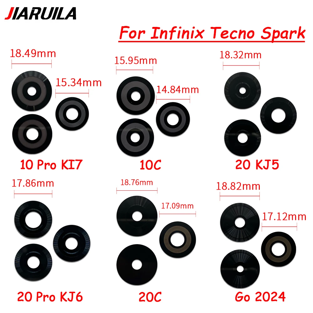 

Back Rear Camera Glass Lens Cover With Adhesive For Infinix Tecno Spark 10 Pro KI7 10C 20 KJ5 KG6 20c Spark Go 2023 BF7 2024