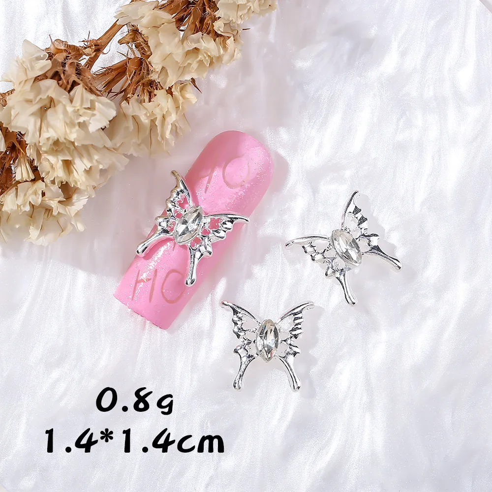 10 Stuks Strass Vlinder Nail Art Decoraties-3d Crystal Nail Charmes Voor Een Glanzende En Simplistische Manicure