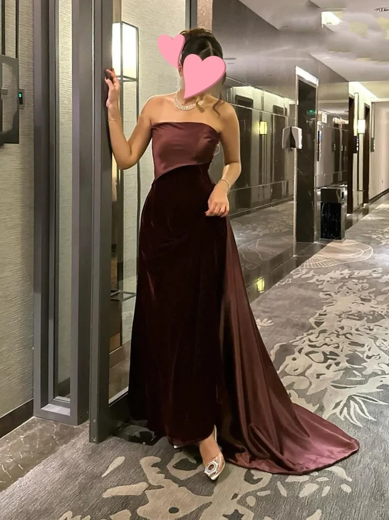 

Sexy backless topless ladies Satin A line floor-length luxury evening gown Elegant ladies toga party dance formal occasion