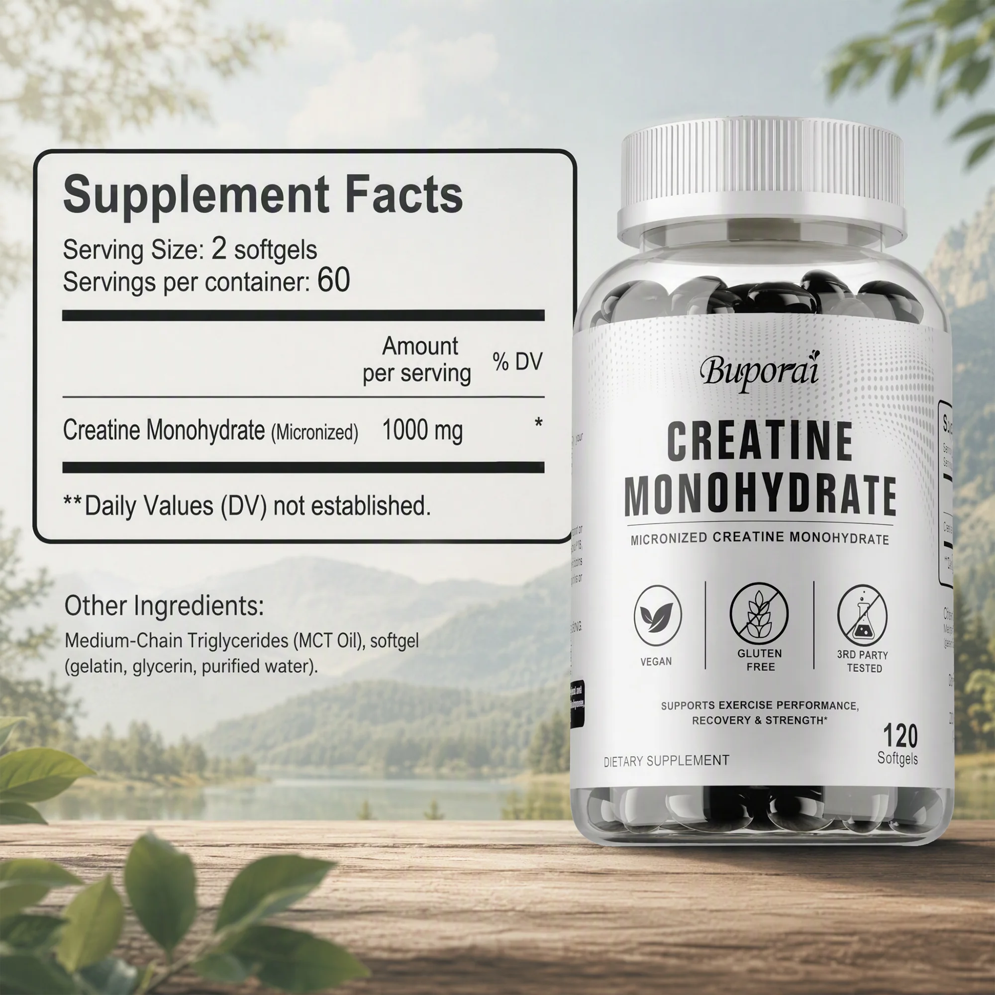 Creatine Monohydrate - Provide Energy, Helps Build Muscle and Strength, Promote Workout Recovery, Improve Cognitive Function