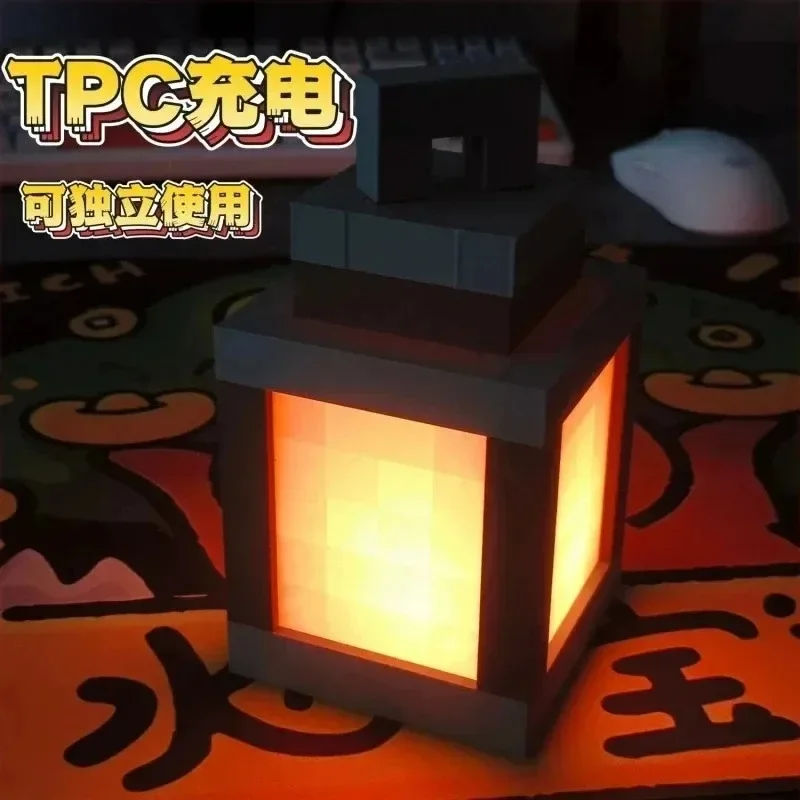 Pendant Lamp Pixel Style Wall Night Light USB Creative My Worlds Bedroom and Game Decoration Atmosphere Light Boy's Room