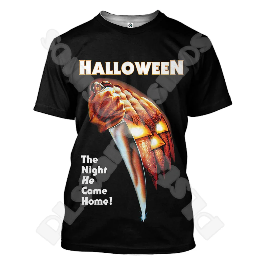 Halloween Cosplay Skull Horror Terror Michael Myers Movie Vintage 3DPrint Summer Harajuku Casual Tee T-Shirts Short Sleeves A4