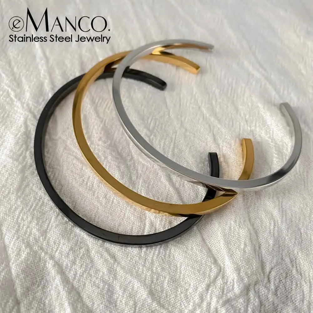 EMANCO Three-Color Stainless Steel Bracelets Geometric Elements Daily Commute Fashion Punk Men's Jewelry Factory Direct Sales