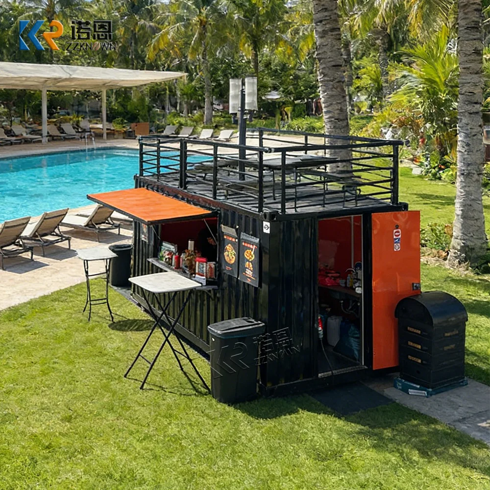 

Mobile Container Restaurant Stainless Steel Kitchen Rooftop Bar Expandable Stage for Street Food Events