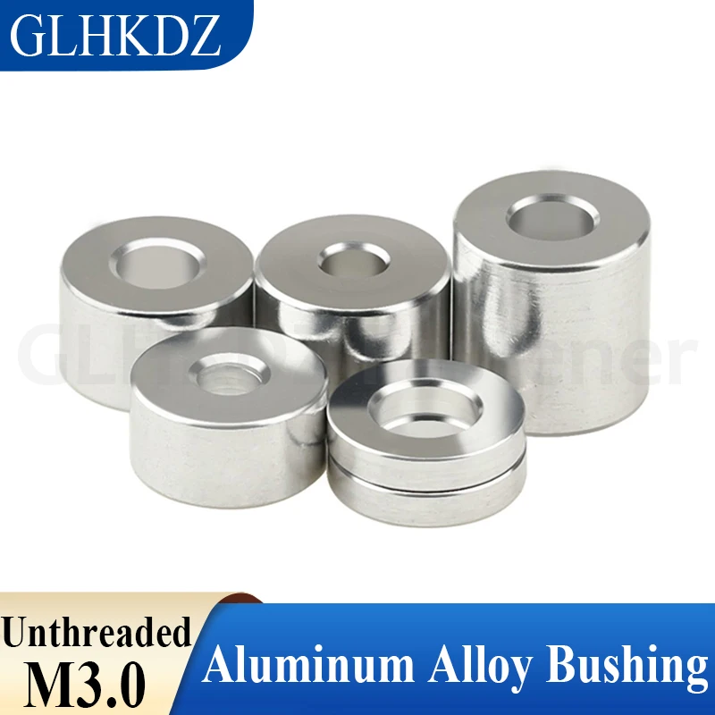 

M3 Aluminum Alloy Bushing Washer Gasket Unthreaded Round Hollow Standoff Spacer Sleeve Thickened Style Length 1-35mm