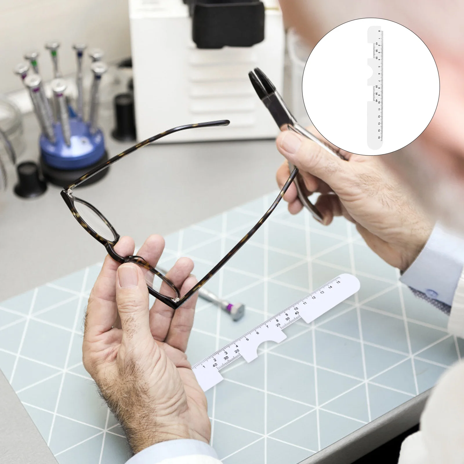 

6pcs PD Ruler Pupil Distance Meter Double Sided Plastic Lightweight Portable Ophthalmic Tool Measuring Accessories