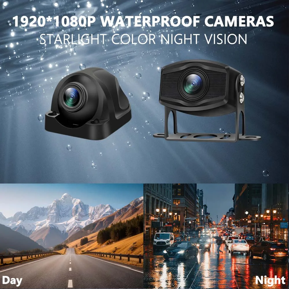 4 Channel 10.1 Inch Truck Bus Vehicle DVR MP5 With 4 PCS AHD 1080P Camera Surveillance Video Parking Recorder Monitor System Kit