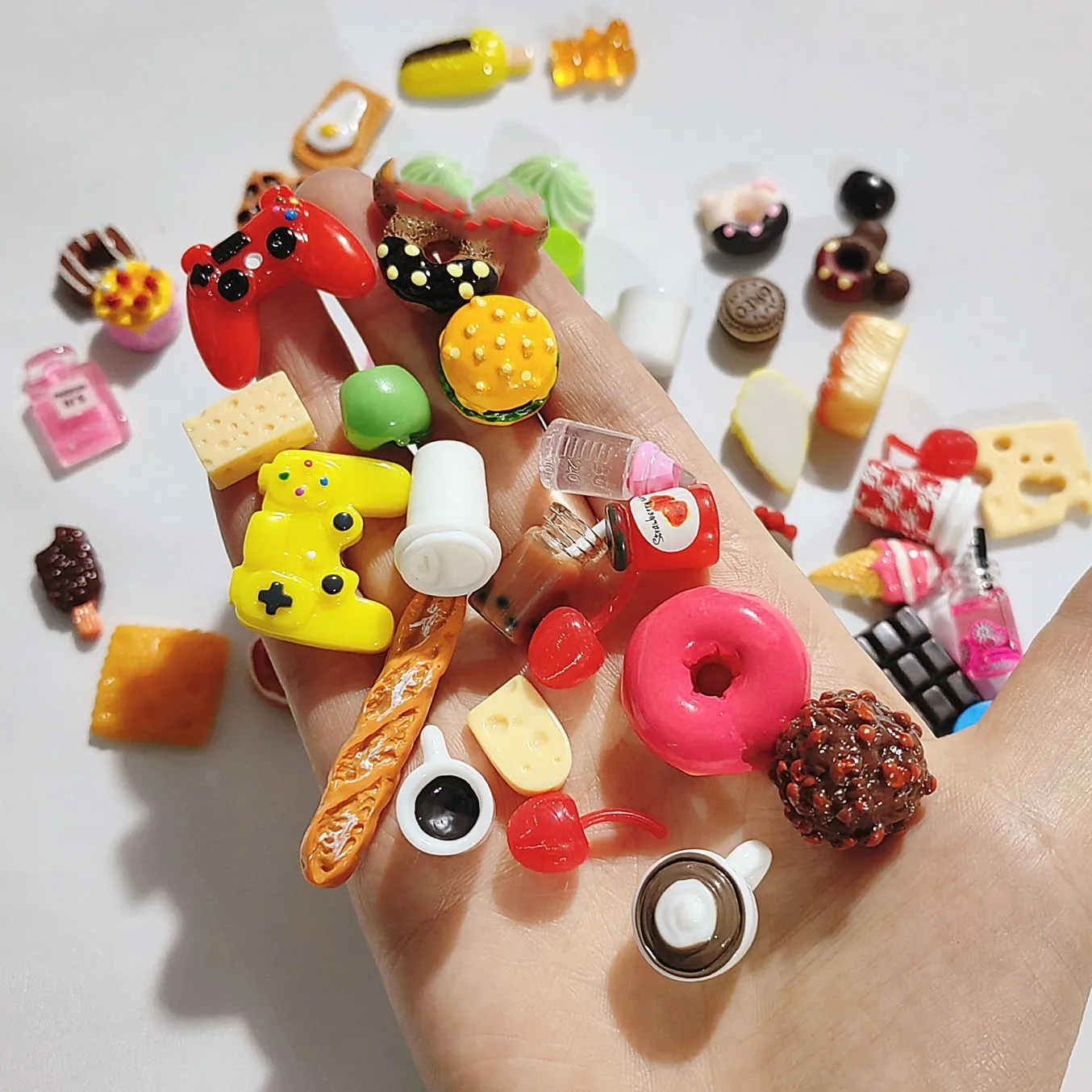 Cute Miniature Dollhouse Supermarket Food Snacks Mini Cake Wine Drink for Doll Kitchen Accessories