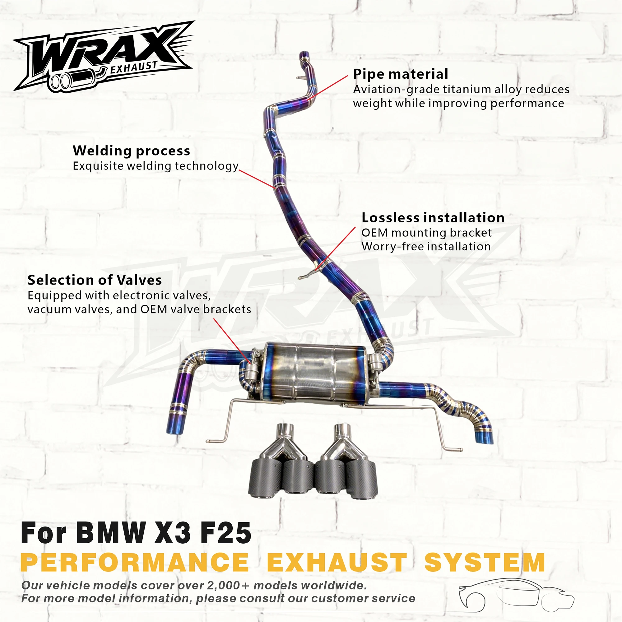

Выхлопная система для BMW X3 F25 2.0T, титановая, с эффектом обжига, с регулируемым клапаном, спортивная, с бесплатным насадочным патрубком в подарок