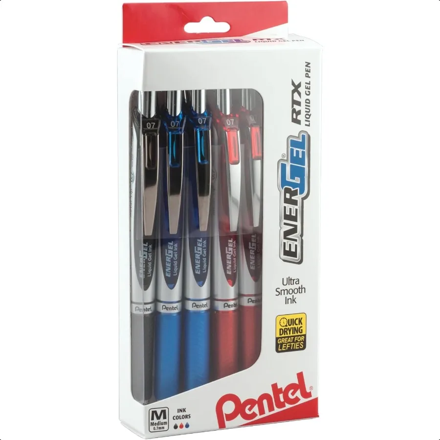 

BL77PC12M1 EnerGel RTX RT Жидкая гелевая ручка с металлическим наконечником, ассорти чернил, 12 шт., оконная коробка, 12 шт., в ассортименте 0,7 мм