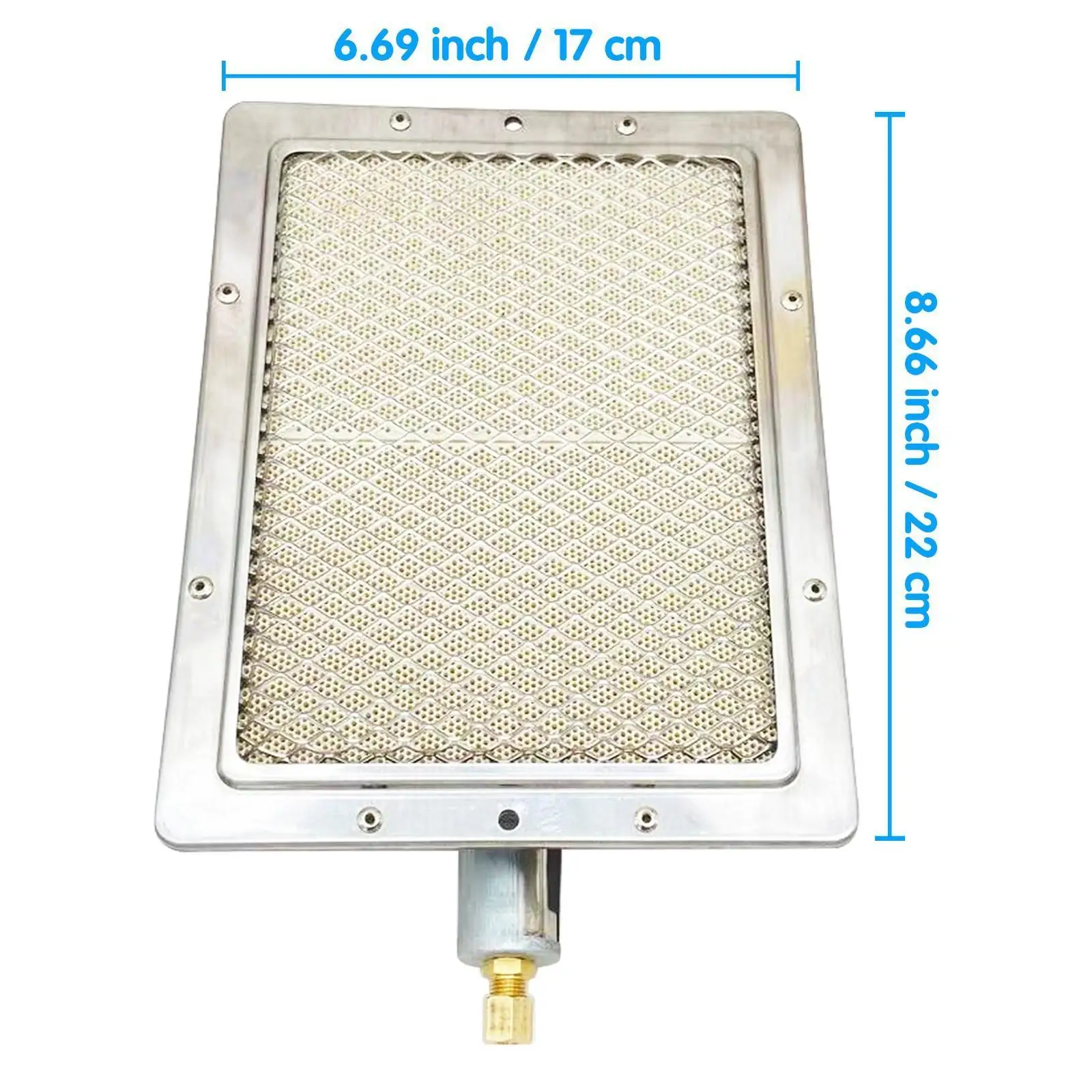 22*17cm Barbecue BBQ Infrared Ceramic Heater Burner Gas Grill Stove Stainless Galvanized Sheet Plate Heating Element with Nozzle - view 6