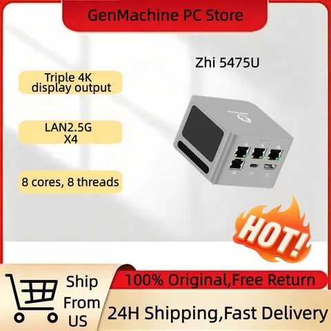 GenMachine Super Mini PC AMD Ryzen 5425U CPU 8Cores 8Threads Windows 11 DDR4 M.2 2280 Ram Gaming PC Diy Gaming Computer