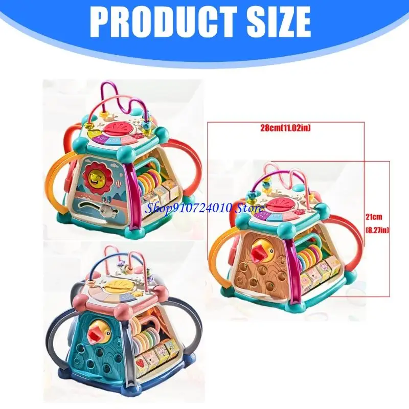 77HD Attività educativa Blocco giocattolo per bambini 7in1 Punti puzzle giocattolo con smistamento del colore stimolazione a