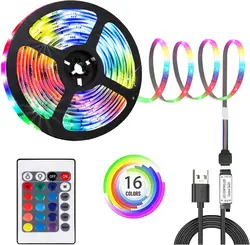 30LEDs/m USB LED Lights Strip Tape  5050 24 Key IR Remote Control for Kitchen Closet Bedroom PC TV Backlight Home Lighting