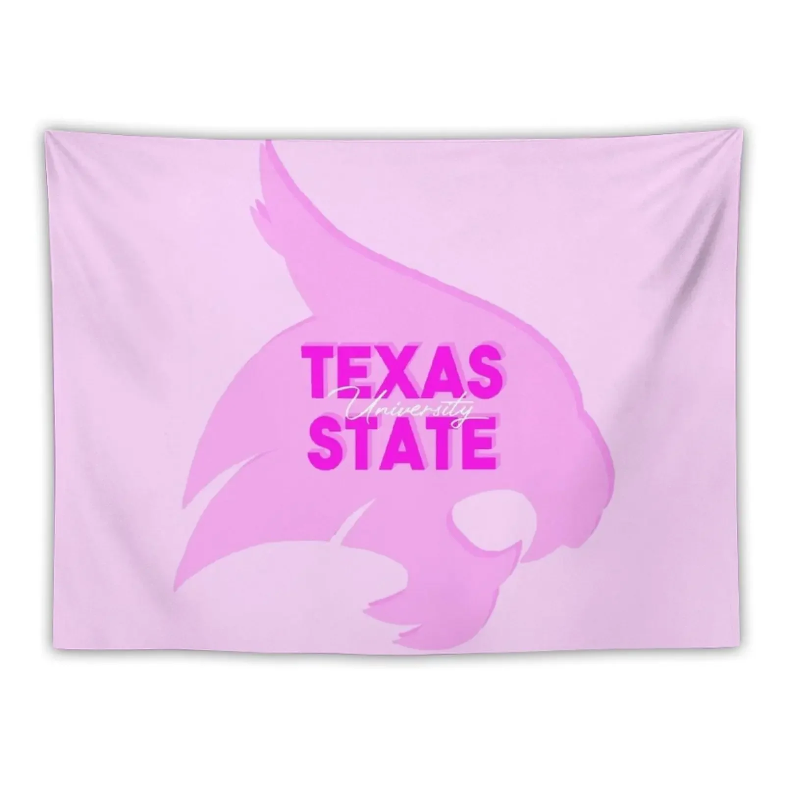 Texas State Pastel Pink Bobcat Tapestry Home Supplies Room Decor Aesthetic Decor For Room Tapestry