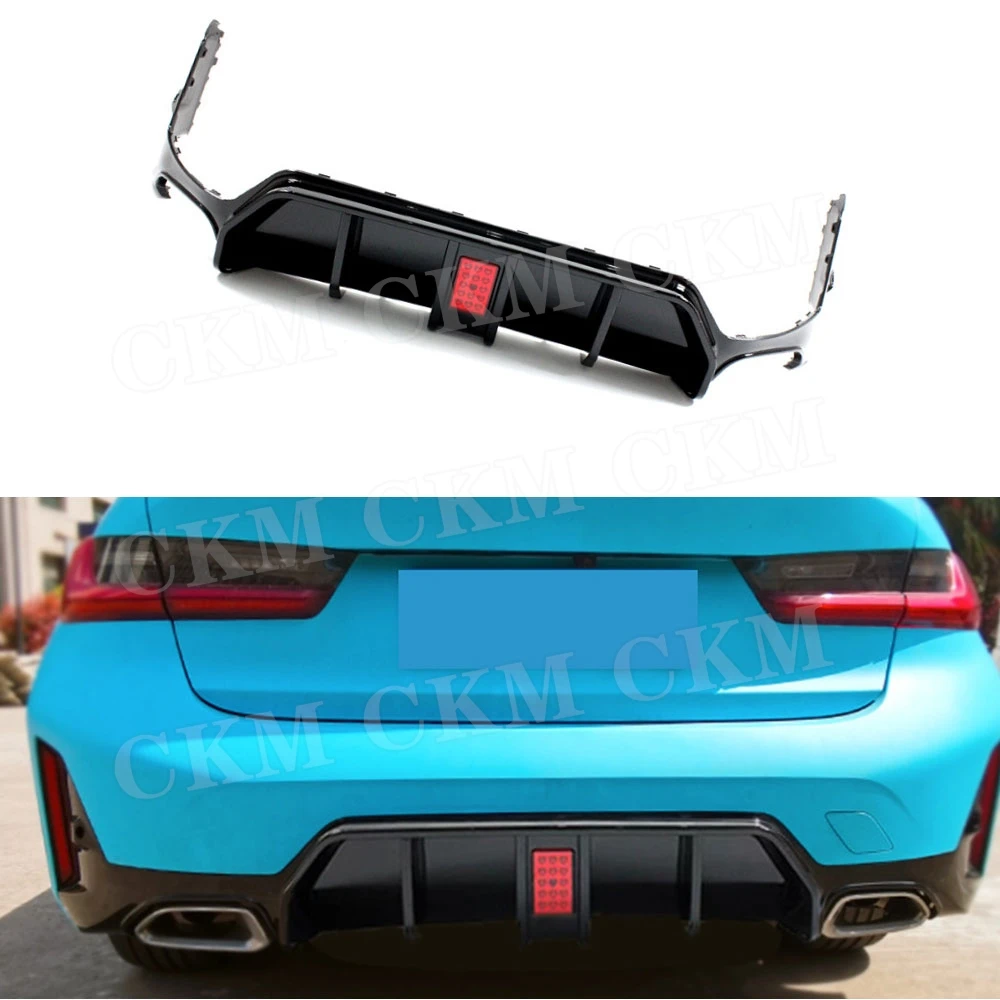 

Rear Bumper Diffuser Splitters Spoiler With Led Car Styling Body Kits Accessories for BMW 3 Series G20 G28 LCI 2023+ ABS