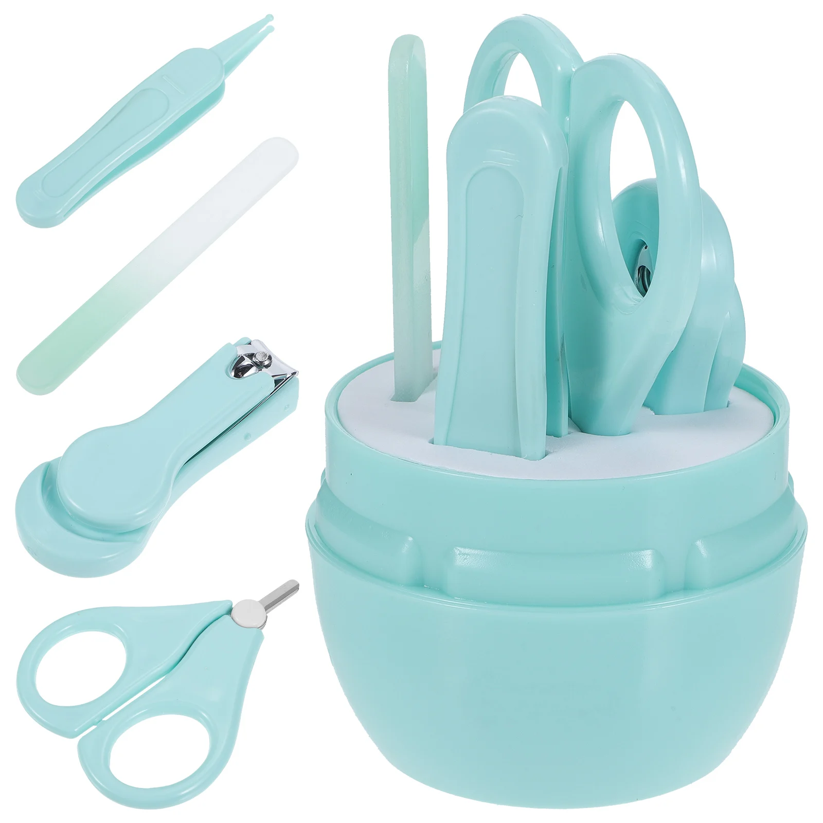 

Baby Nail Clippers Set ABS Storage Case Ergonomic Handle Non Slip Baby Nail Care Kit Newborn Toddler Travel Gift Manicure