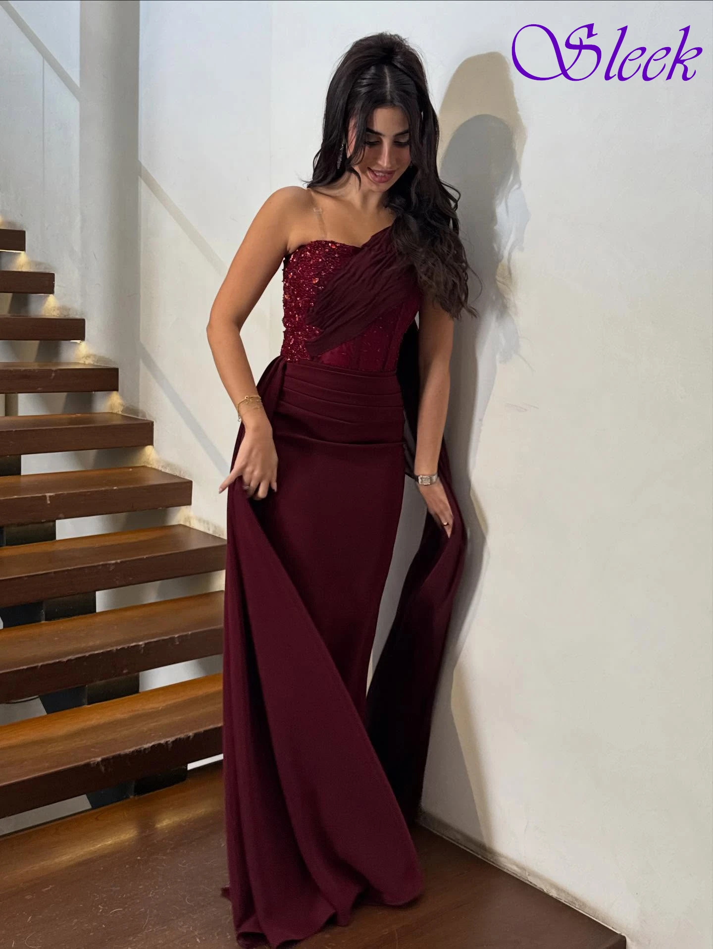 

Customized Straight One Shoulder Elegant Formal Evening Dress Delicate Temperament Bespoke Occasion Gowns Sparkly Prom Dress