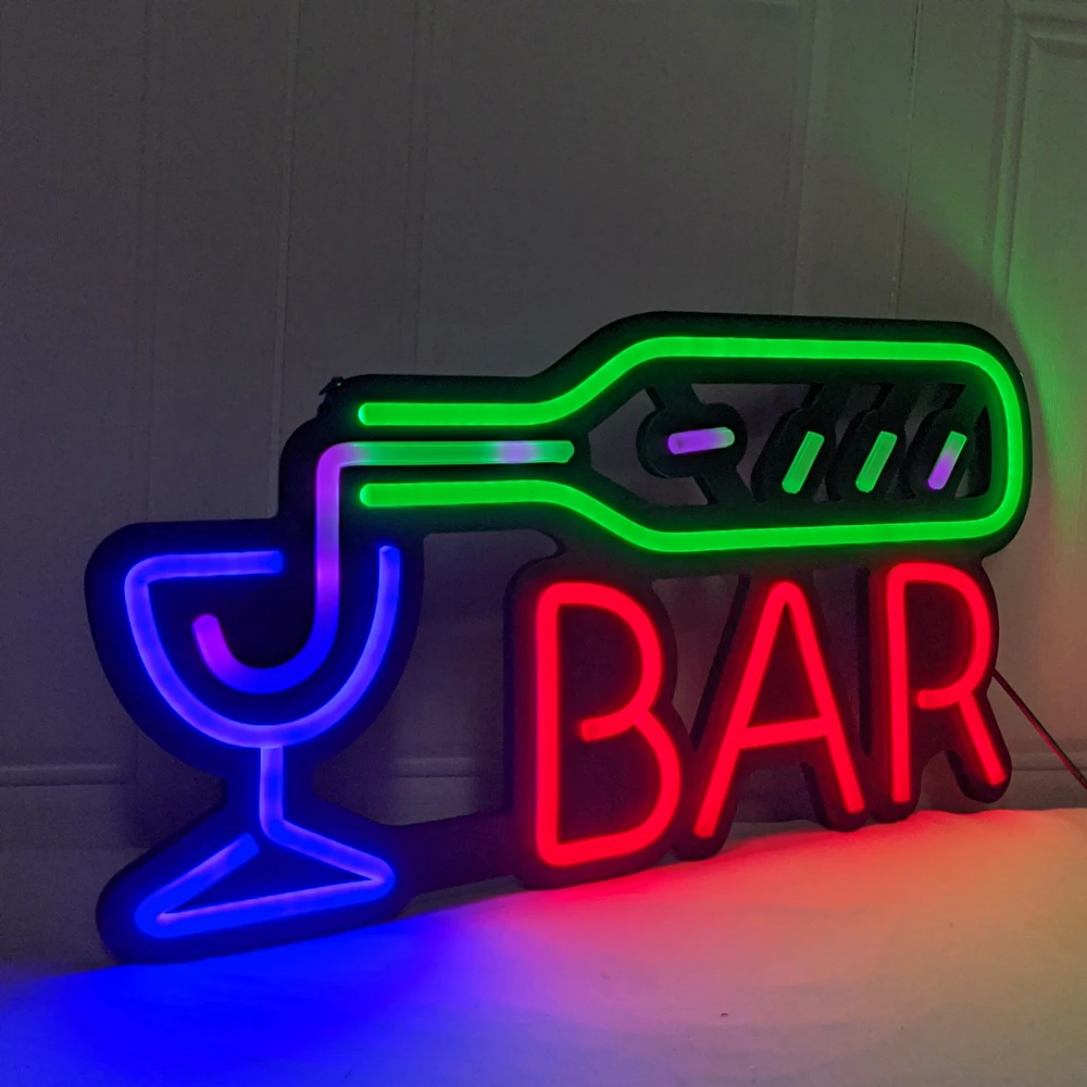 LED Neon Light BAR Sign 22 Inches Open Billboard for Bar Club, Advertising Neon Sign Pub Store Home Party Art Decorative Lights