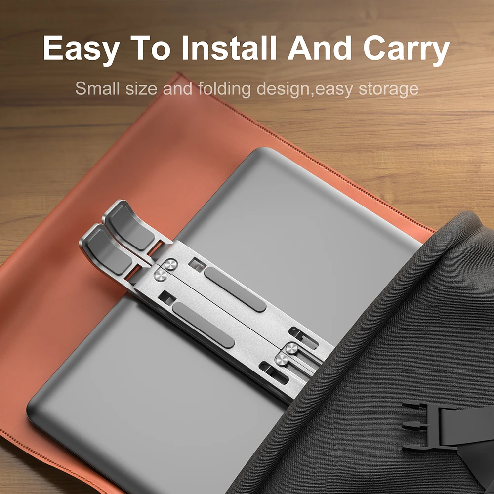 6 Level Foldable Metal Laptop Stand,Sturdy 18 Inch Portable Laptop Bracket,Universal Notebook Holder for HP Macbook Dell Lenovo