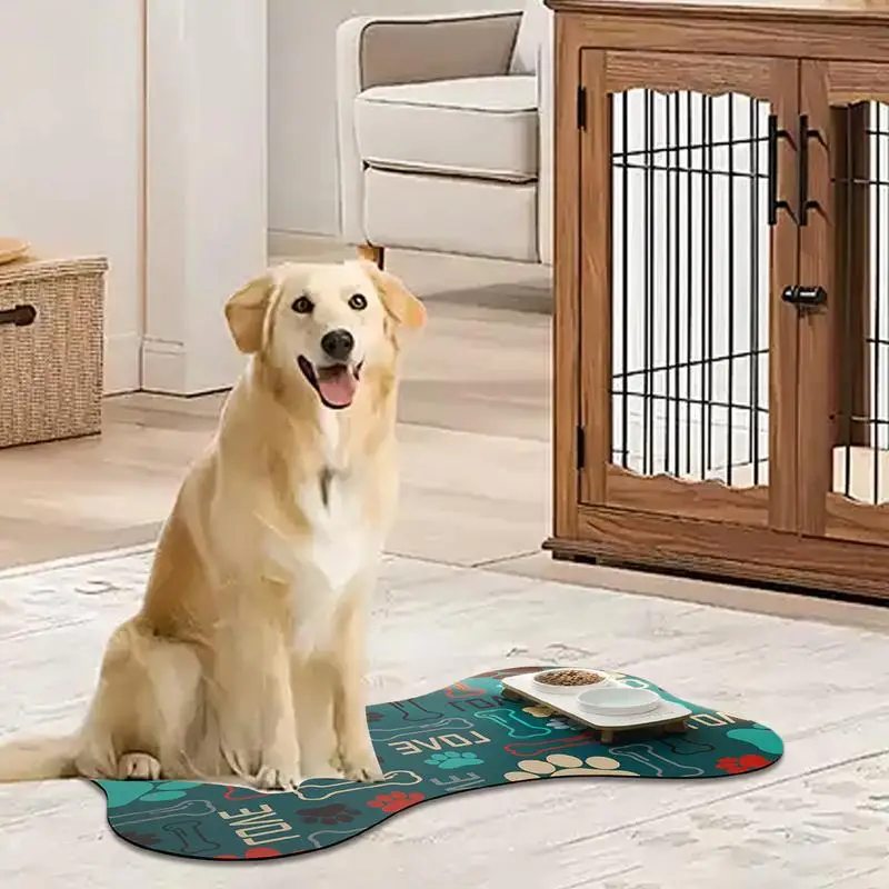 Pet Feeding Mat Floor Pet Feeding Mat Anti-Slip Dog Bowl Mat Dog Accessories Pet Supplies Quick-Dry Water Dispenser Mat For Food