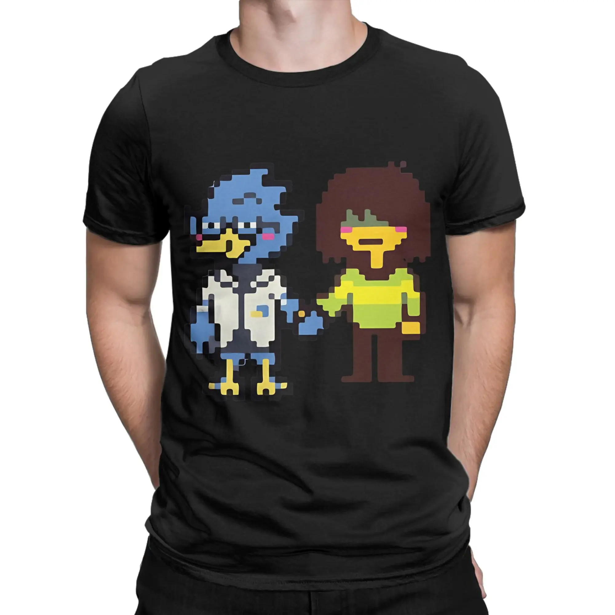 deltarune berdly and kris Funny 100% Cotton T-Shirt deltarune Tops Tees For Men