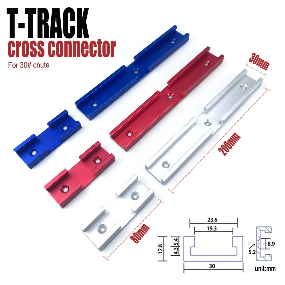 Imagem -06 - Conector Transversal T-track para Madeira Peças de Interseção para 30 Chute Cross Shape 80 mm 200 mm