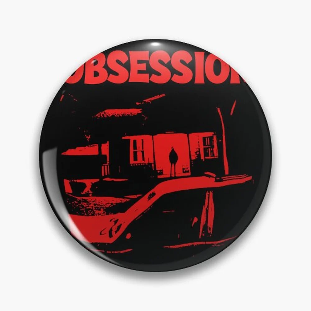 Broches et épingles holographiques Obsession Outside The House en forme d'étoile et de cœur, bouton laminé, accessoire de mode