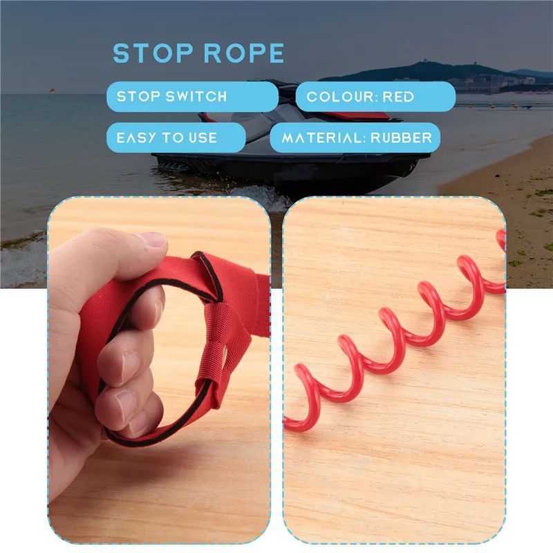 

Ремешок безопасности Stop Kill подходит для ключа переключателя на руле Плавающий трос аварийного пламени для всех водных лыж