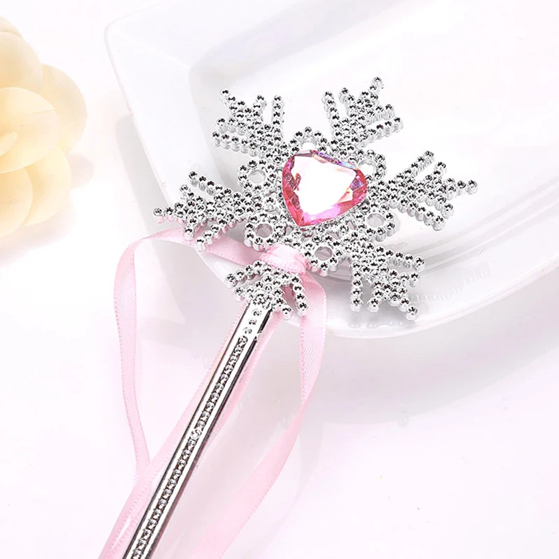 1Pcs Cute Fantasy Snowflake Fairy Wand Birthday Party Halloween Princess Cosplay Prop Children\'s Magic Wand Girl Birthday Gift