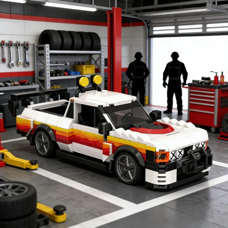 NEW 446PCS Vintage Off Road Rally Vehicle Model Custom Building Blocks Diy Assembly Toy Collection Display Creative Puzzle Gifts