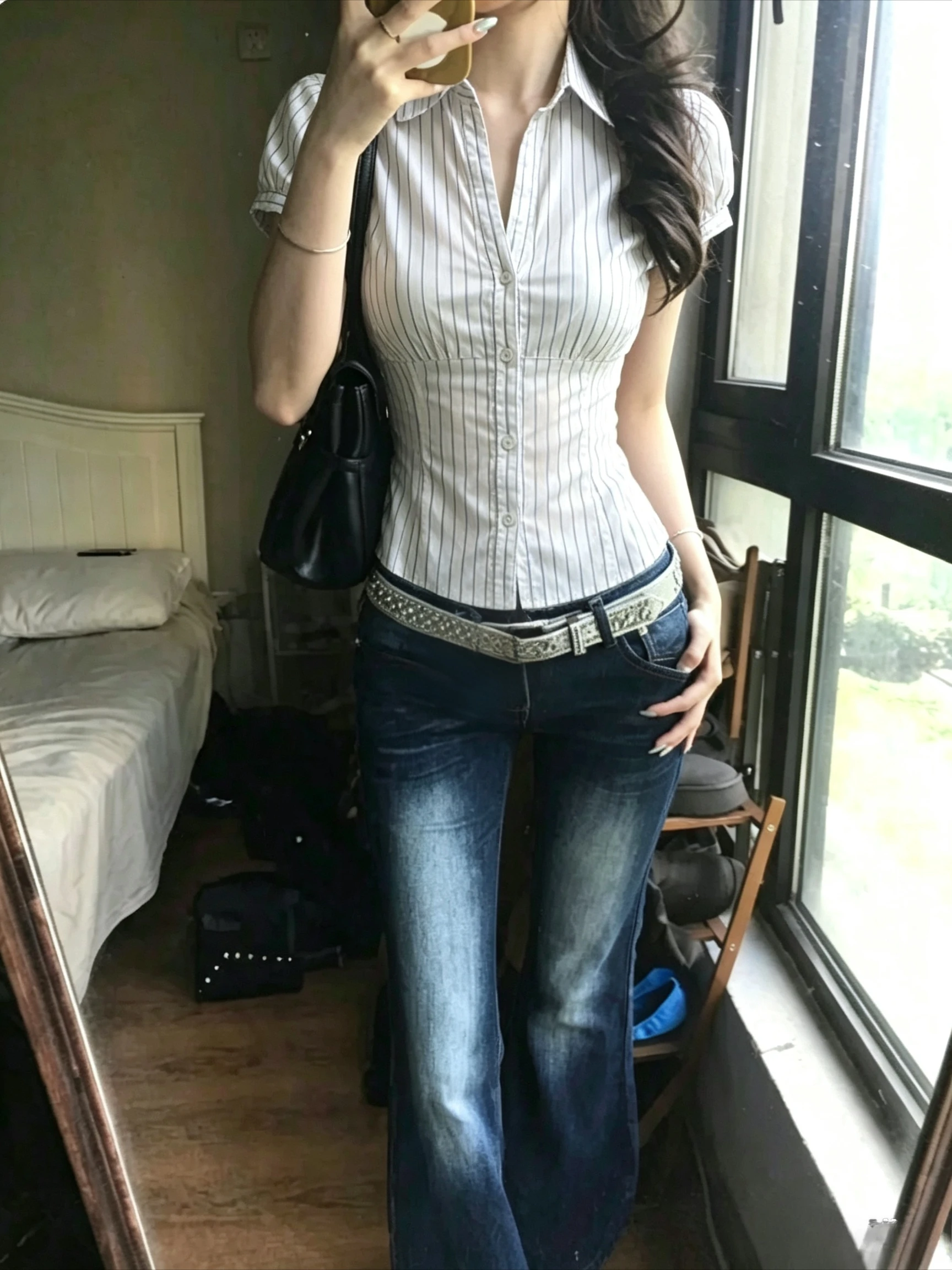 Y2K Aesthetic Harajuku Women Solid Short Sleeve Shirts Sweet Cute Slim Fit Japanese Style Casual Daily Summer Female Tees Tops